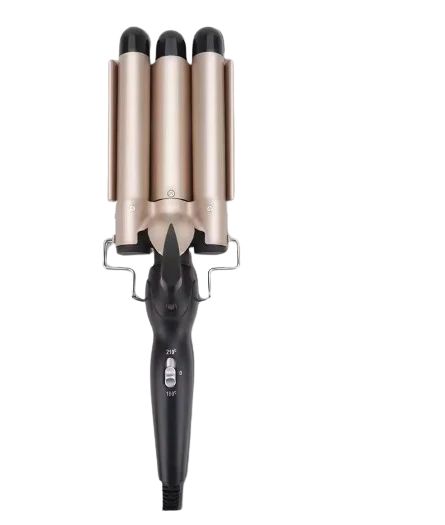 Hair curler with three barrels